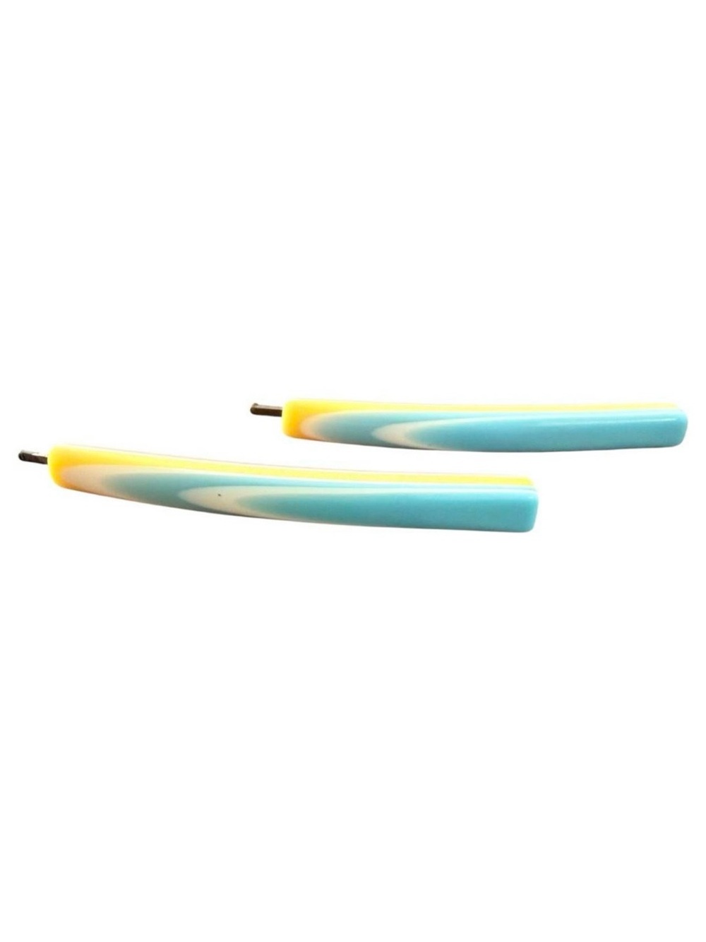 Vintage Blue Multicolored Thick Plastic Bobby Pins, Retro Design, Deadstock